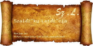Szalóky Letícia névjegykártya